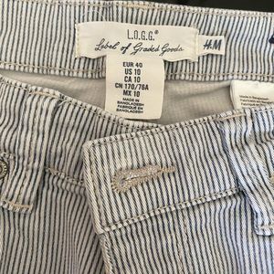 H&M Striped Skinny Blue Jeans